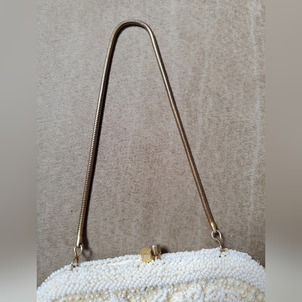 Vintage Handmade Hong Kong Beaded Clutch Purse, Mid-Century Item - Picture 3 of 6